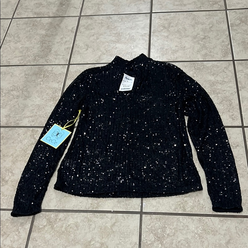 Black Sequin Women's Top